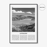 Lyttelton Print Black and White, Lyttelton Wall Art, Lyttelton Poster, Lyttelton Photo, Lyttelton Wall Décor, Lyttelton Map, New Zealand