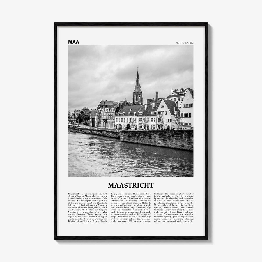 Maastricht Print Black and White, Maastricht Wall Art, Maastricht Poster, Netherlands, Nederland, Holland, Maestricht, Limburg, Europe
