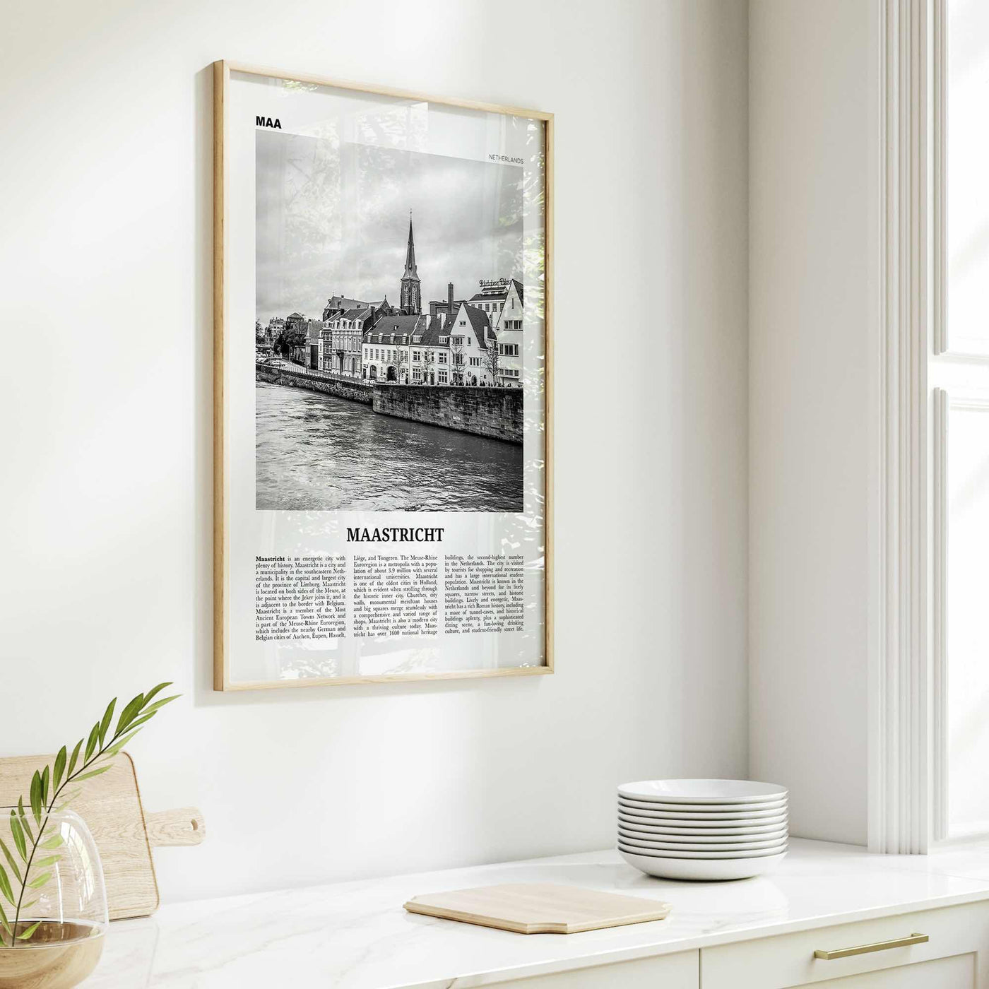 Maastricht Print Black and White, Maastricht Wall Art, Maastricht Poster, Netherlands, Nederland, Holland, Maestricht, Limburg, Europe