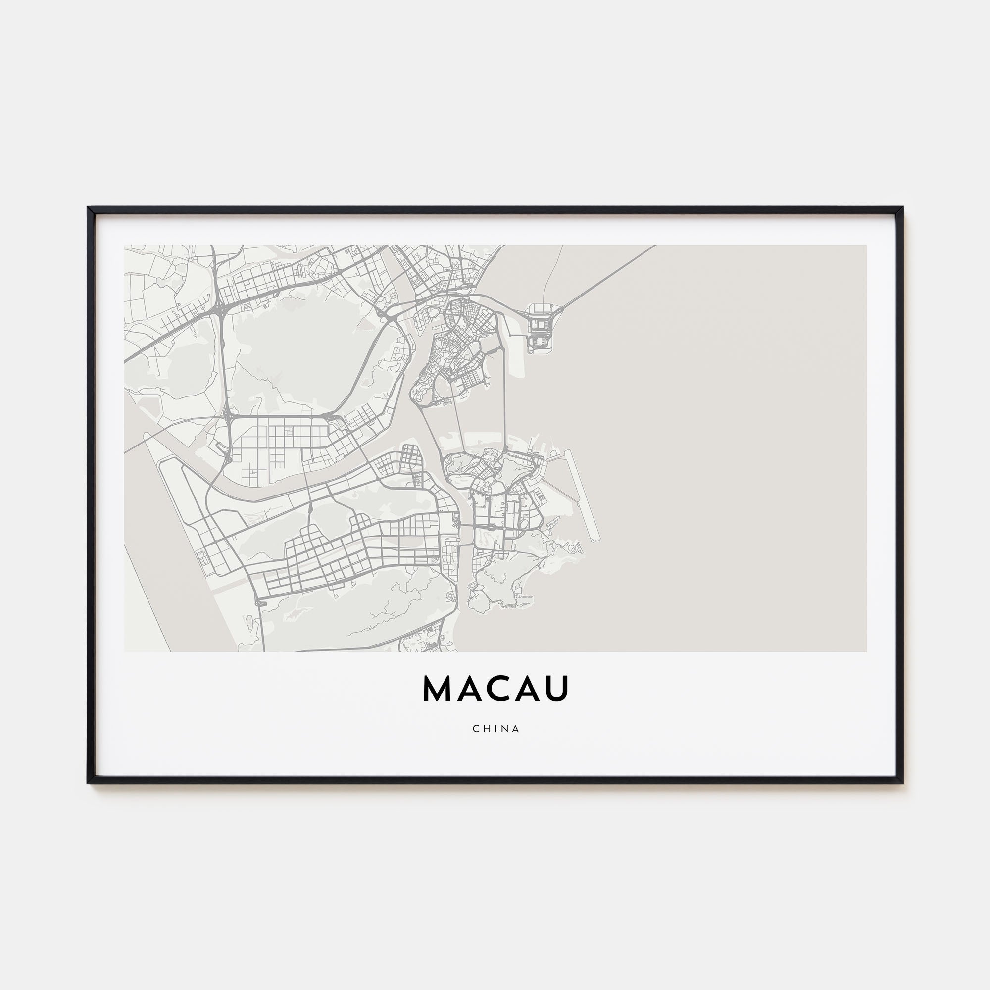 Macau Map Landscape Poster