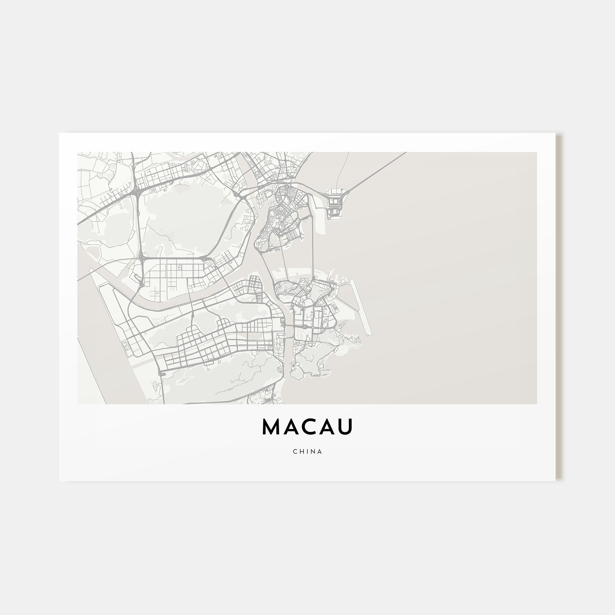 Macau Map Landscape Poster