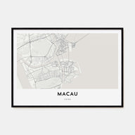 Macau Map Landscape Poster