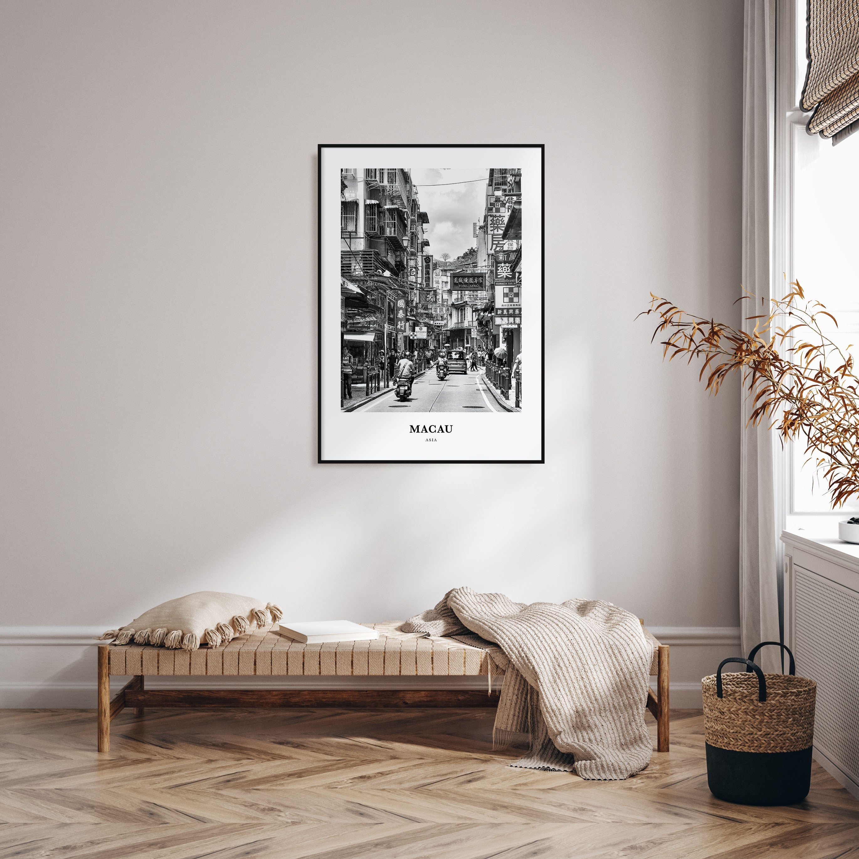 Macau Portrait B&W Poster