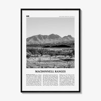 MacDonnell Ranges Print Black and White, MacDonnell Ranges Wall Art, MacDonnell Ranges Poster, MacDonnell Ranges Photo, Australia