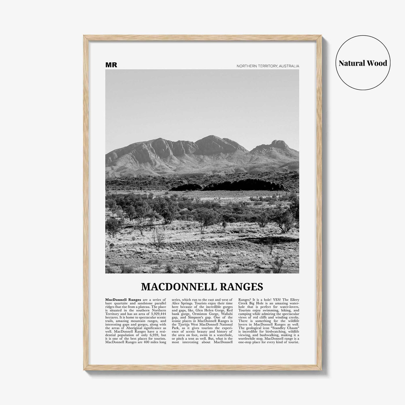 MacDonnell Ranges Print Black and White, MacDonnell Ranges Wall Art, MacDonnell Ranges Poster, MacDonnell Ranges Photo, Australia