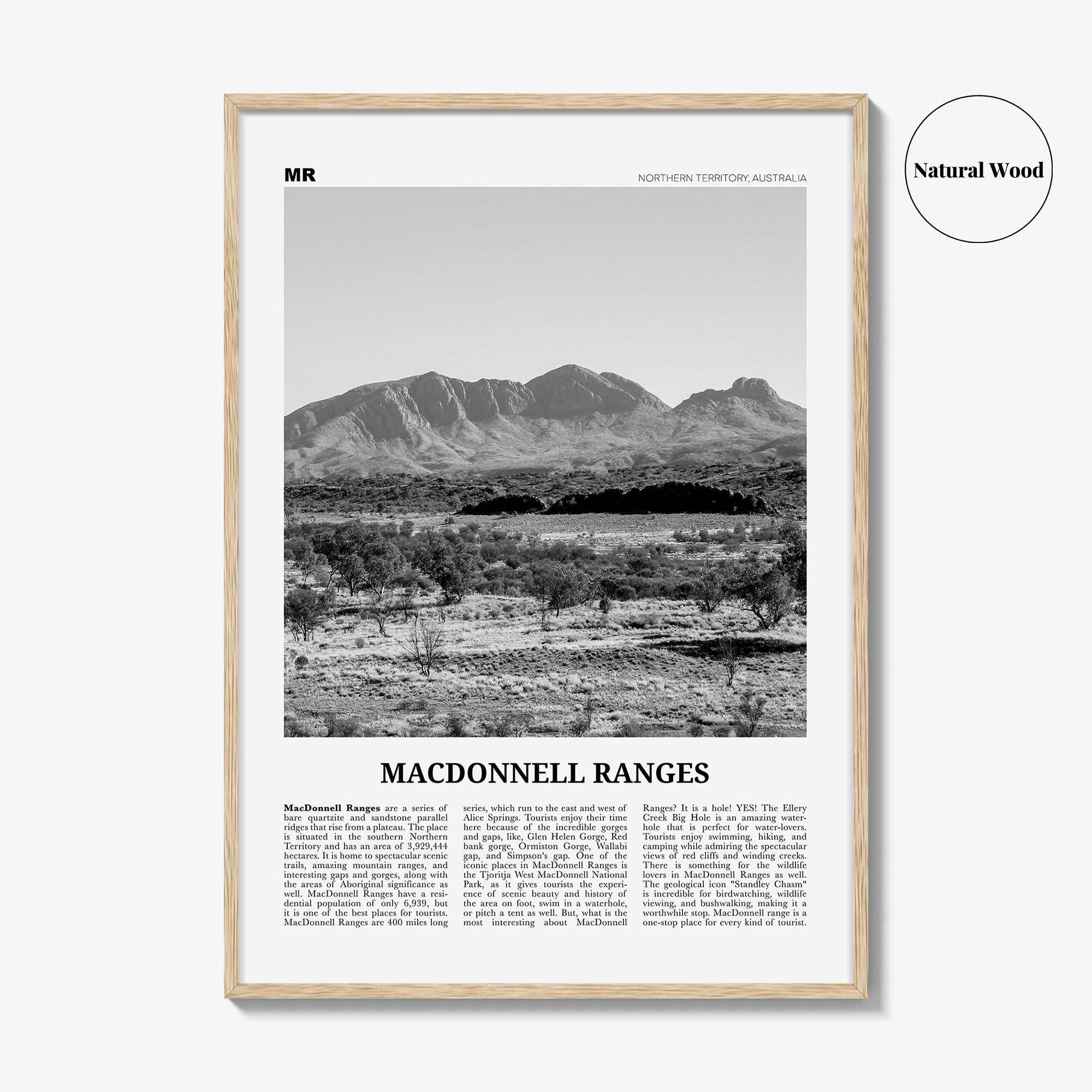 MacDonnell Ranges Print Black and White, MacDonnell Ranges Wall Art, MacDonnell Ranges Poster, MacDonnell Ranges Photo, Australia