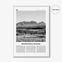 MacDonnell Ranges Print Black and White, MacDonnell Ranges Wall Art, MacDonnell Ranges Poster, MacDonnell Ranges Photo, Australia