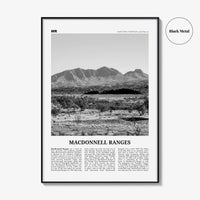 MacDonnell Ranges Print Black and White, MacDonnell Ranges Wall Art, MacDonnell Ranges Poster, MacDonnell Ranges Photo, Australia