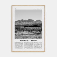 MacDonnell Ranges Travel B&W Poster