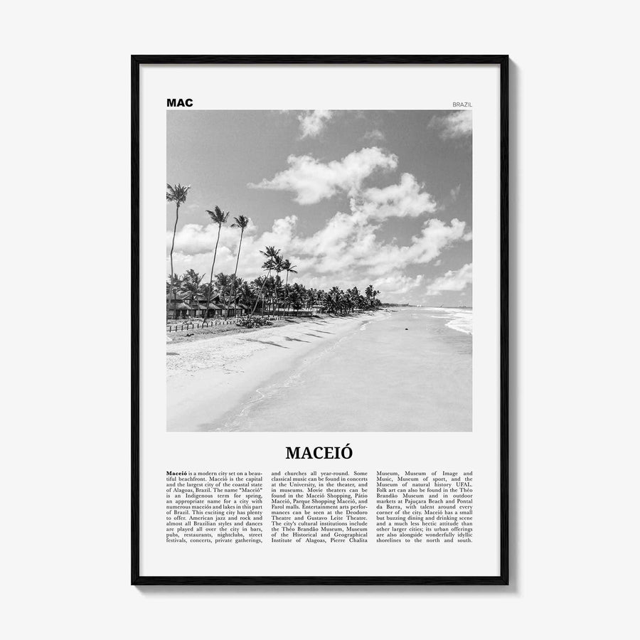 Maceio Print Black and White, Maceió Wall Art, Maceió Poster, Maceió Photo, Maceió Wall Decor, City Art Print, Brazil, Brasil, South America