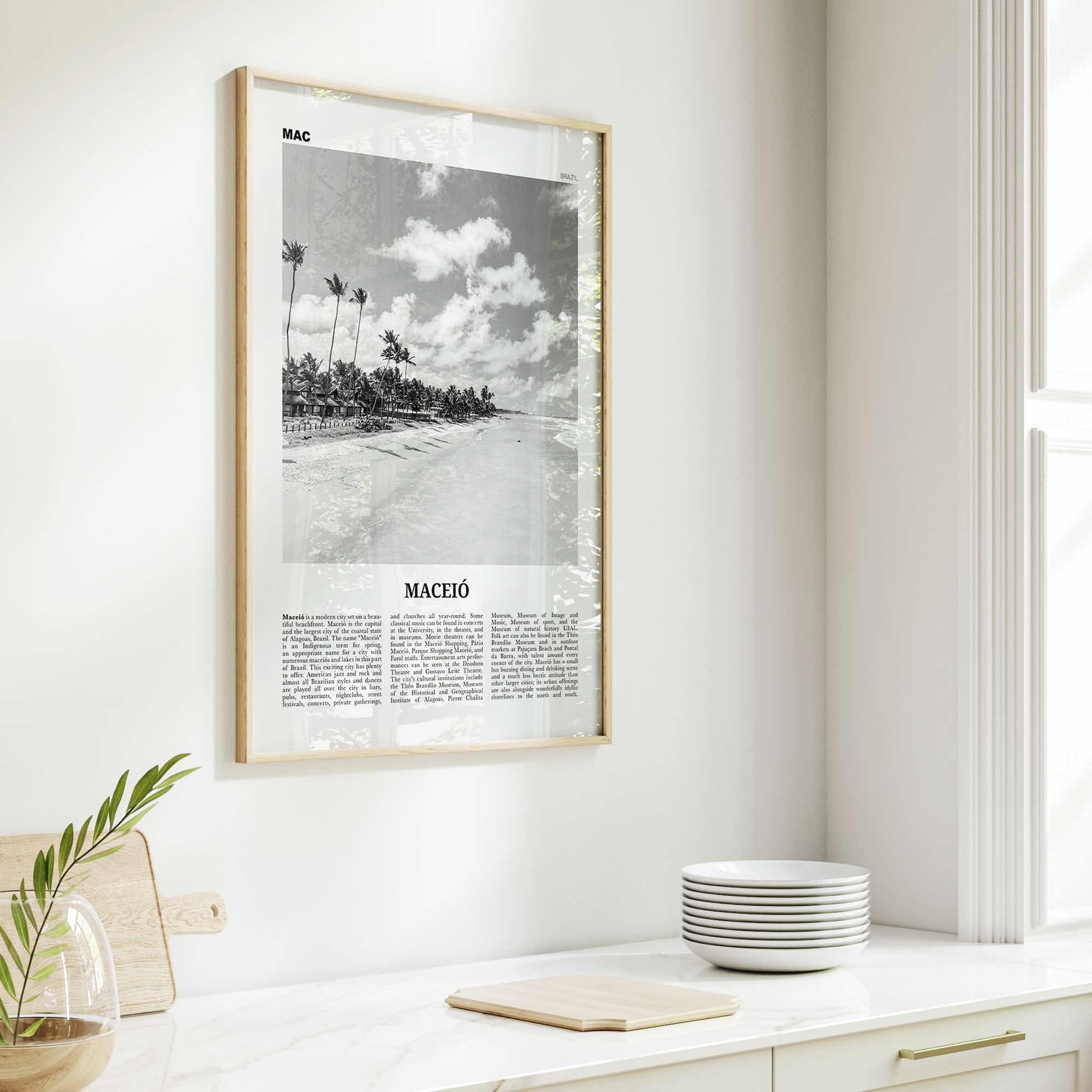 Maceio Print Black and White, Maceió Wall Art, Maceió Poster, Maceió Photo, Maceió Wall Decor, City Art Print, Brazil, Brasil, South America