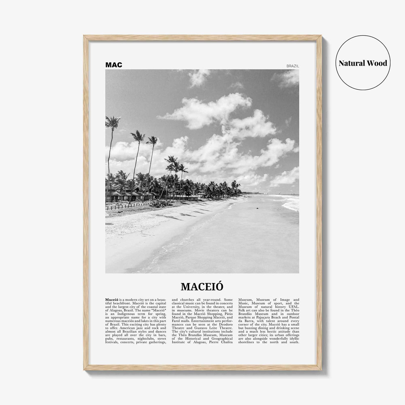 Maceio Print Black and White, Maceió Wall Art, Maceió Poster, Maceió Photo, Maceió Wall Decor, City Art Print, Brazil, Brasil, South America