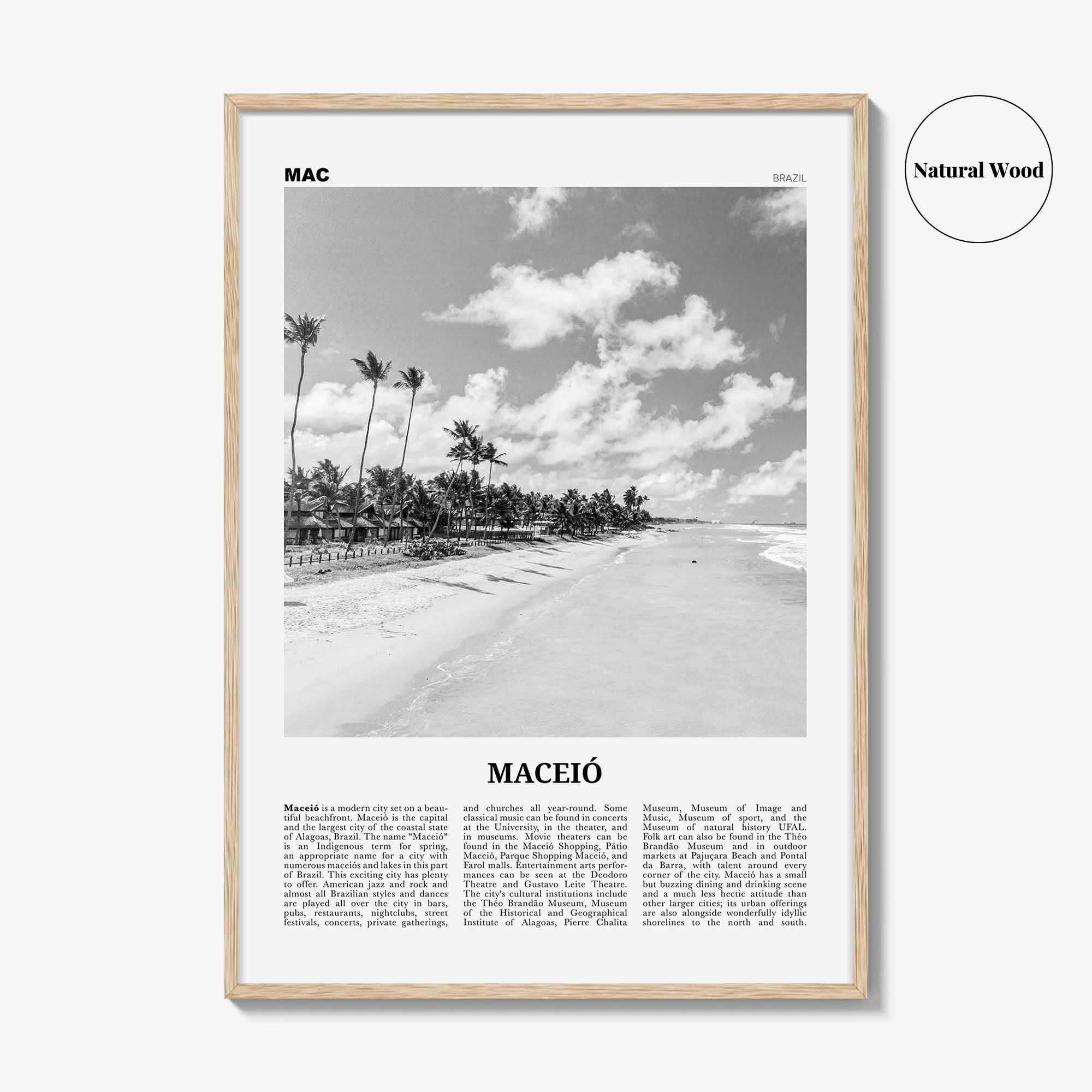 Maceio Print Black and White, Maceió Wall Art, Maceió Poster, Maceió Photo, Maceió Wall Decor, City Art Print, Brazil, Brasil, South America