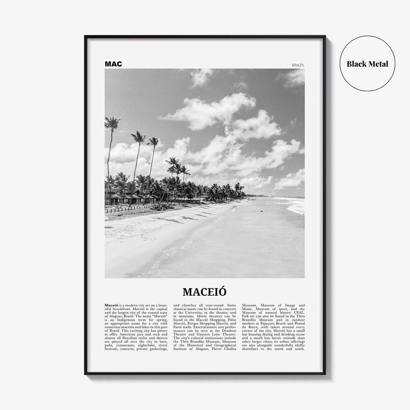 Maceio Print Black and White, Maceió Wall Art, Maceió Poster, Maceió Photo, Maceió Wall Decor, City Art Print, Brazil, Brasil, South America
