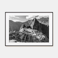 Machu Picchu Landscape B&W Poster