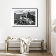 Machu Picchu Landscape B&W Poster