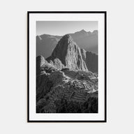 Machu Picchu Photo B&W Poster
