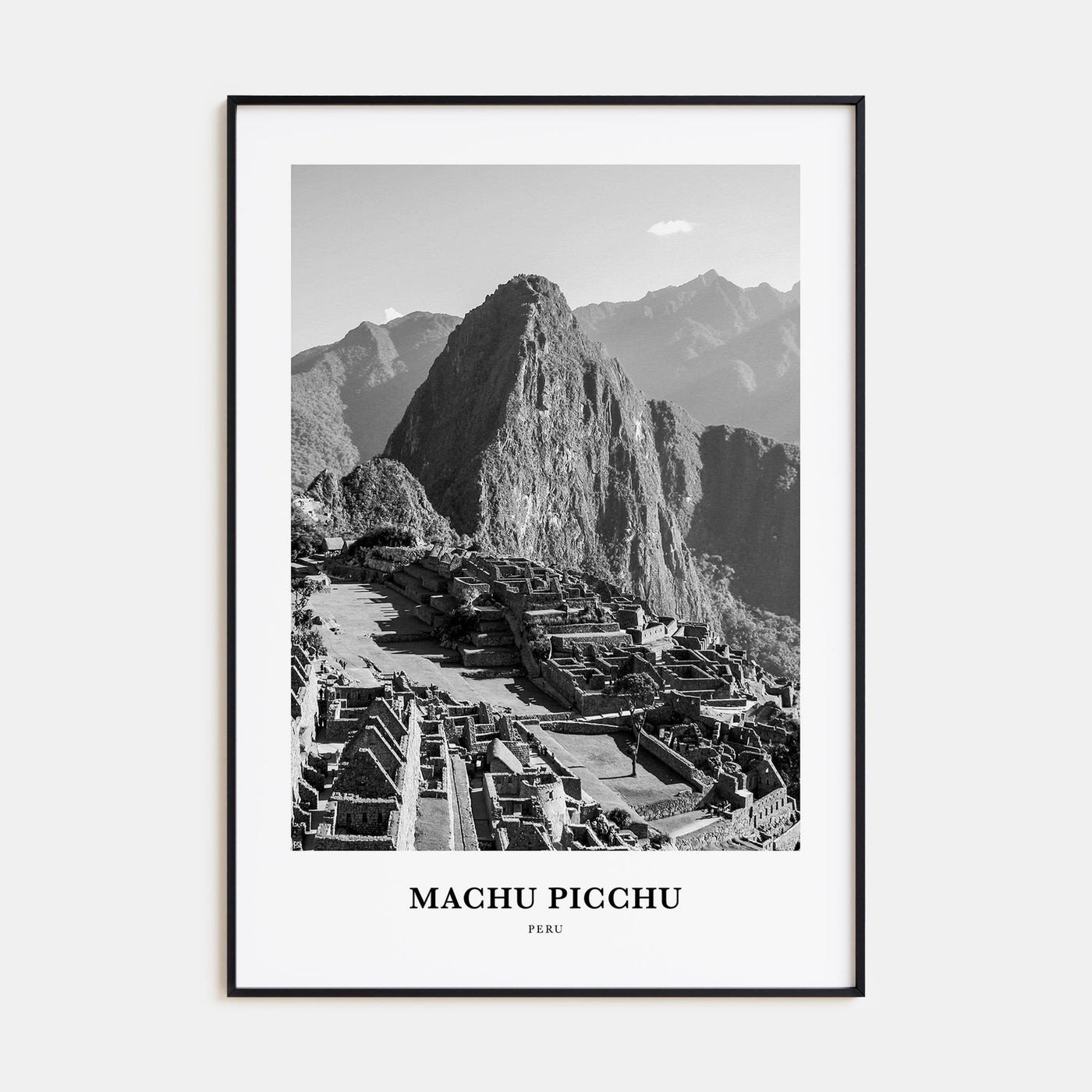 Machu Picchu Portrait B&W Poster