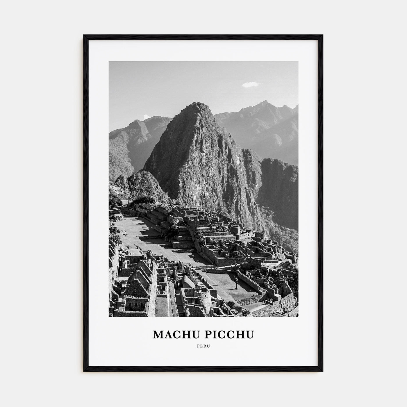 Machu Picchu Portrait B&W Poster
