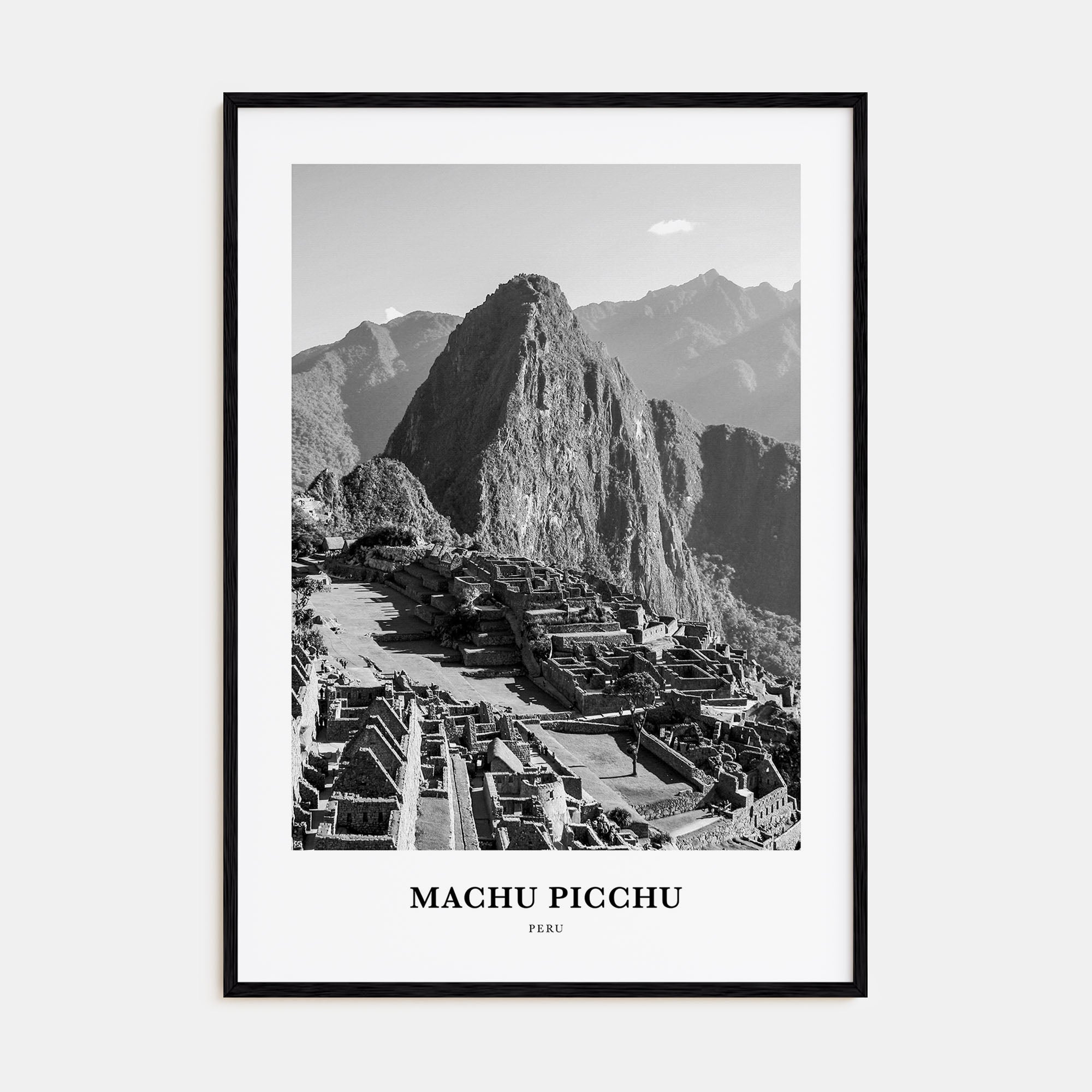 Machu Picchu Portrait B&W Poster