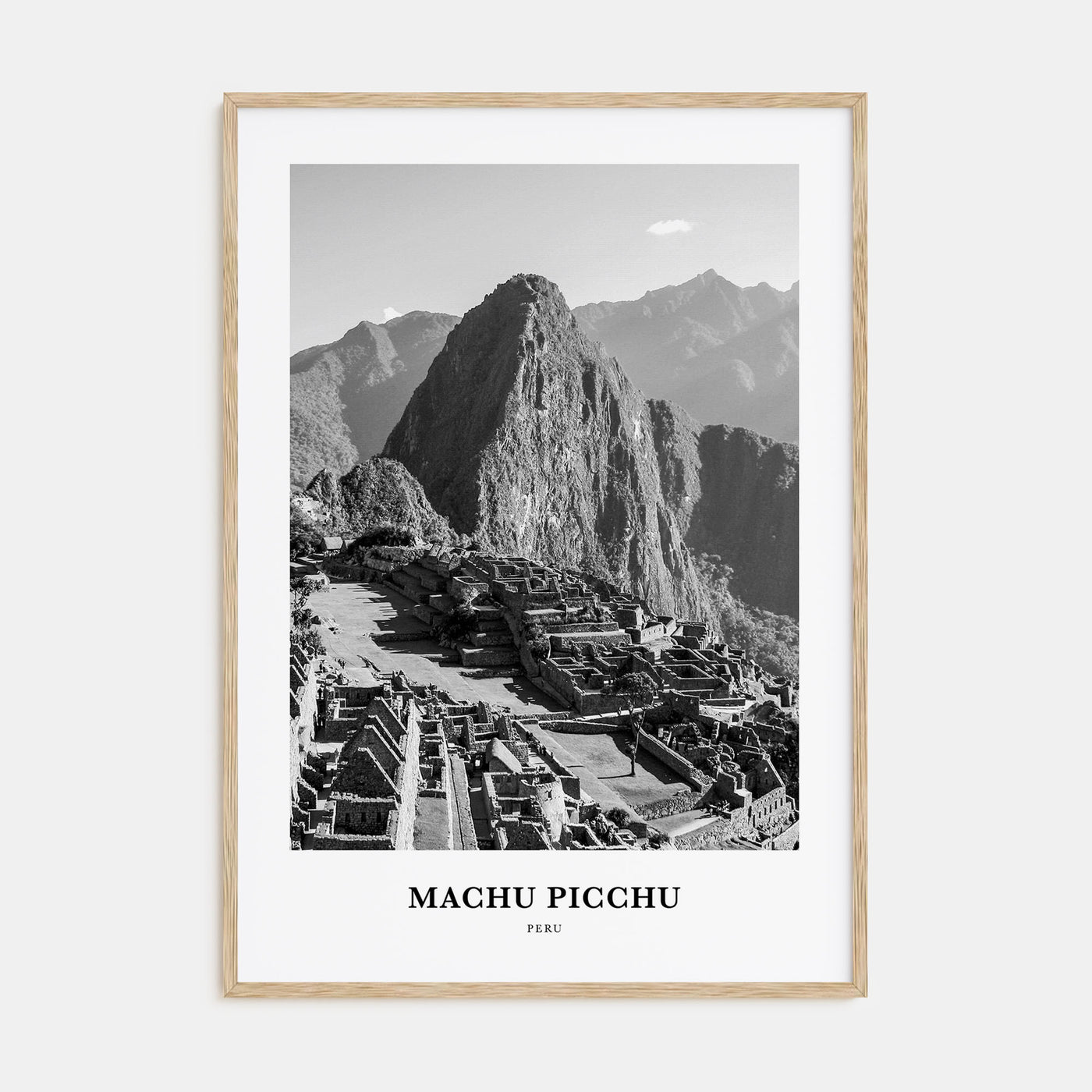 Machu Picchu Portrait B&W Poster