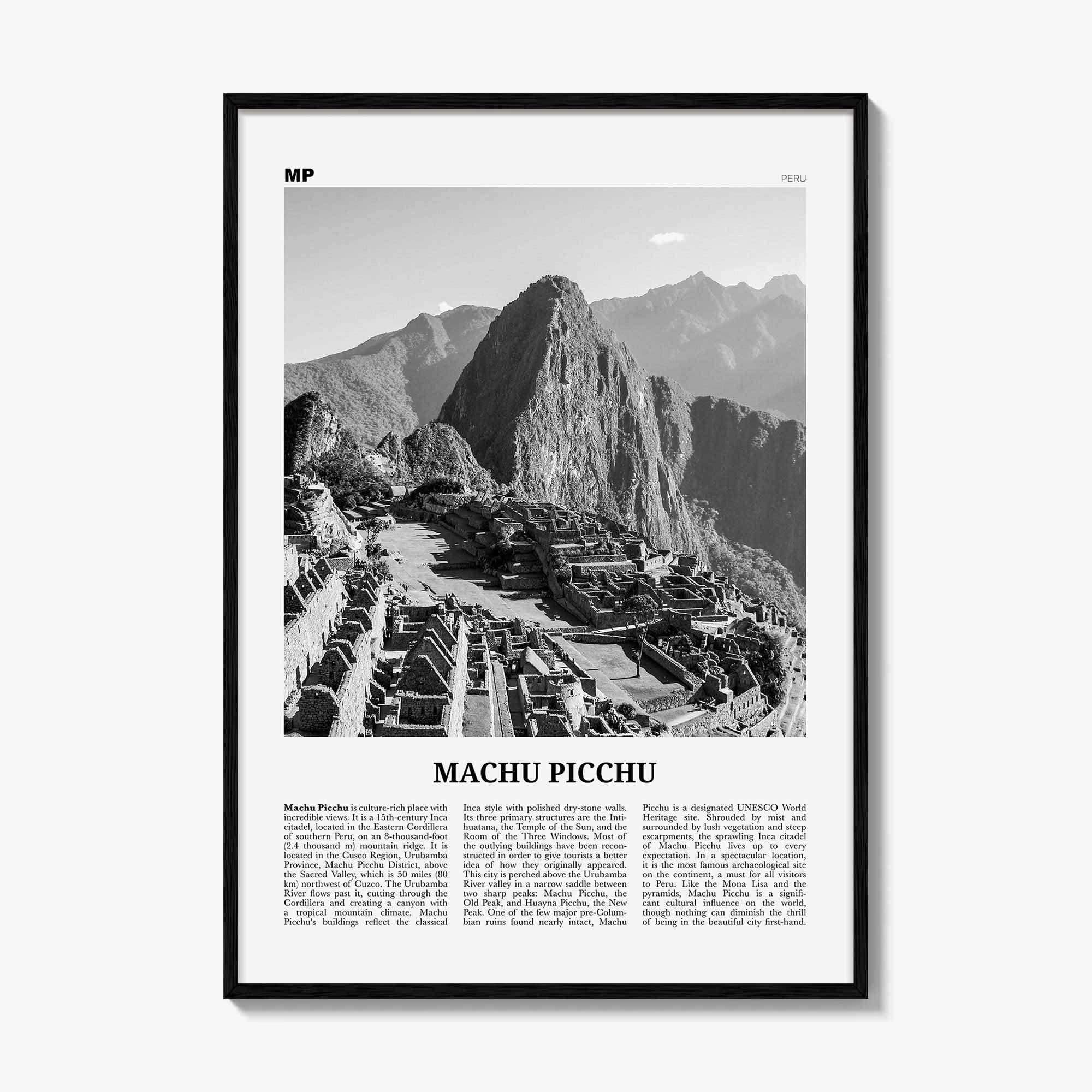 Machu Picchu Print Black and White, Machu Picchu Wall Art, Machu Picchu Poster, Machu Picchu Photo, Peru, Machu Pikchu, Cusco, South America