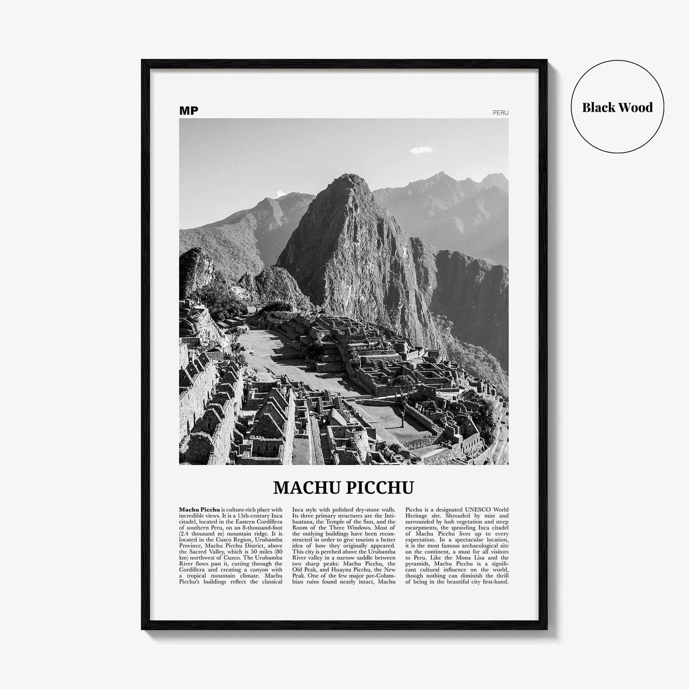 Machu Picchu Print Black and White, Machu Picchu Wall Art, Machu Picchu Poster, Machu Picchu Photo, Peru, Machu Pikchu, Cusco, South America