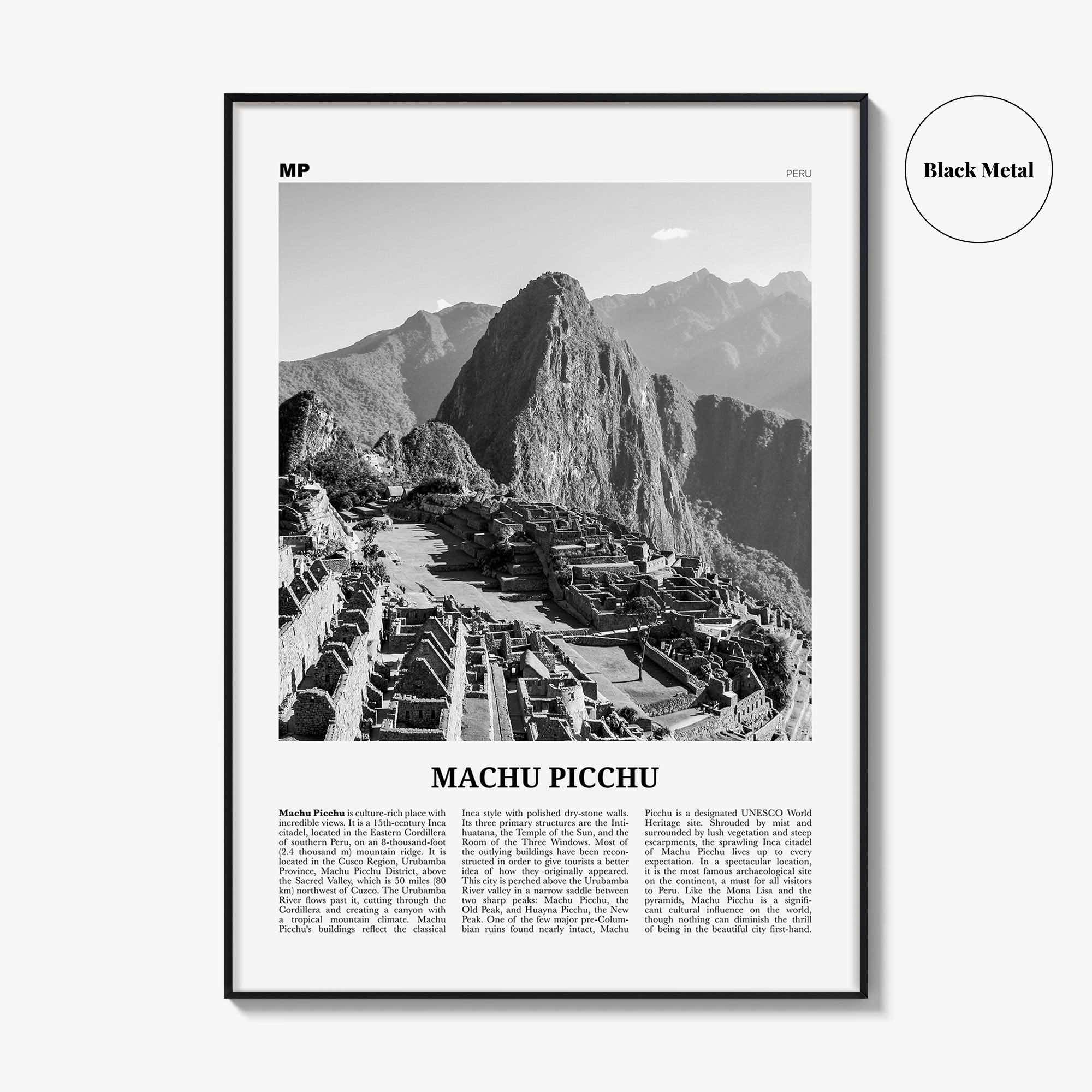 Machu Picchu Print Black and White, Machu Picchu Wall Art, Machu Picchu Poster, Machu Picchu Photo, Peru, Machu Pikchu, Cusco, South America