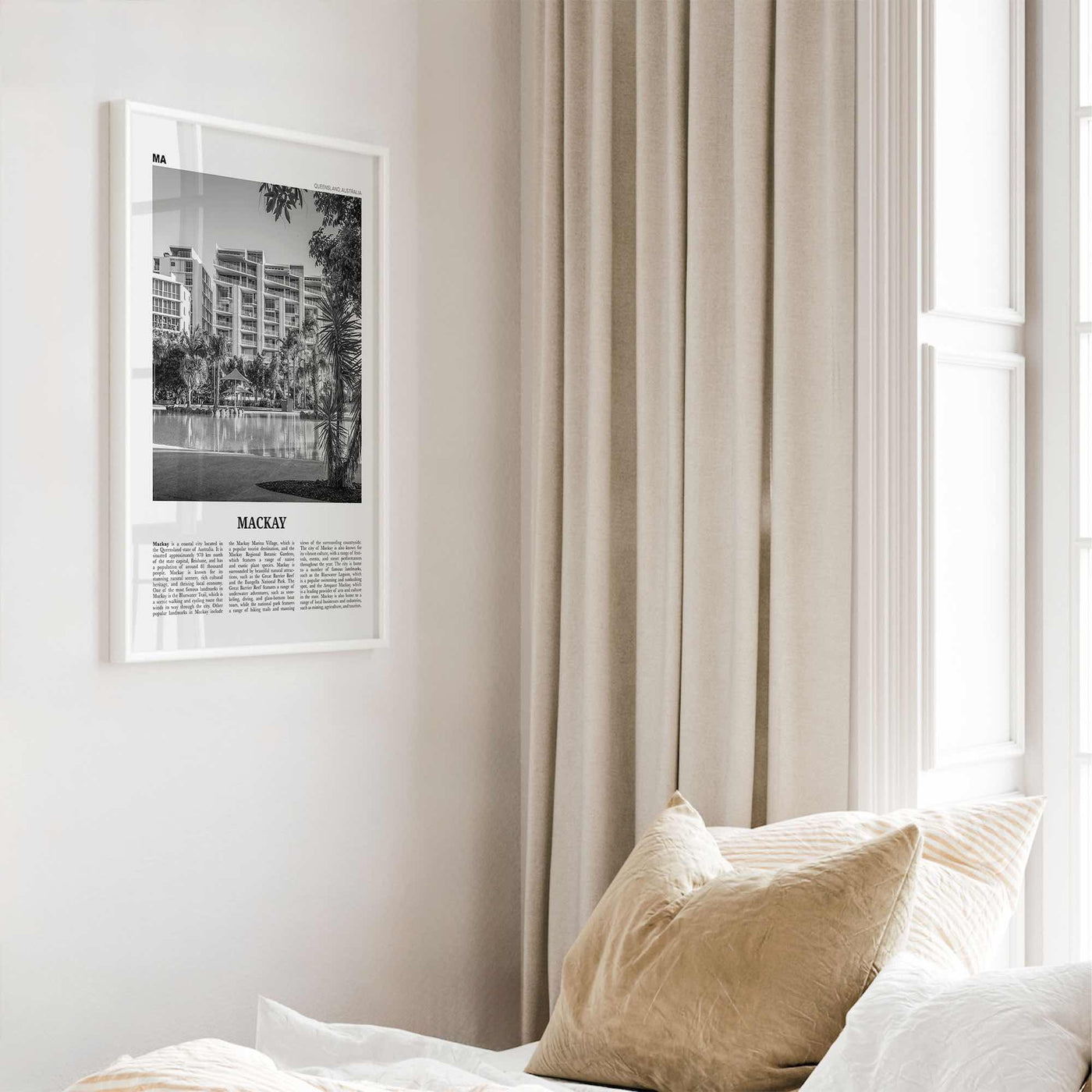 Mackay Print Black and White, Mackay Wall Art, Mackay Poster, Mackay Photo, Mackay Wall Décor, Mackay Map, Australia