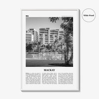 Mackay Print Black and White, Mackay Wall Art, Mackay Poster, Mackay Photo, Mackay Wall Décor, Mackay Map, Australia