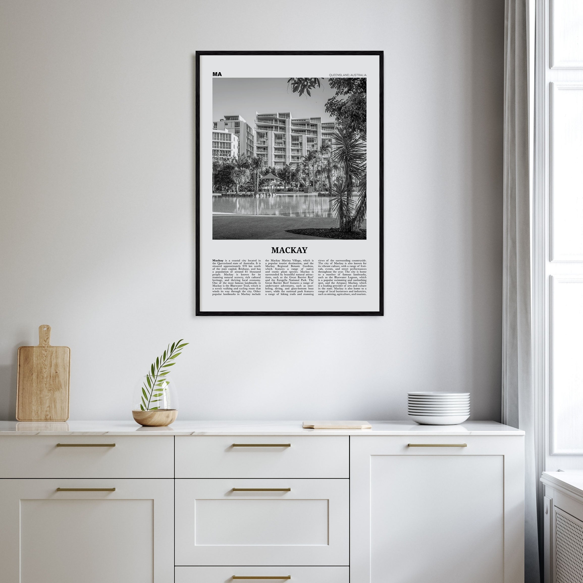 Mackay Travel B&W Poster