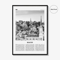 Macon Print Black and White, Macon Wall Art, Macon Poster, Macon Photo, Macon Map, Macon Wall Decor, Georgia, USA, United States