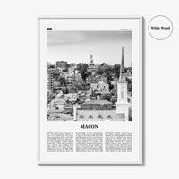 Macon Print Black and White, Macon Wall Art, Macon Poster, Macon Photo, Macon Map, Macon Wall Decor, Georgia, USA, United States
