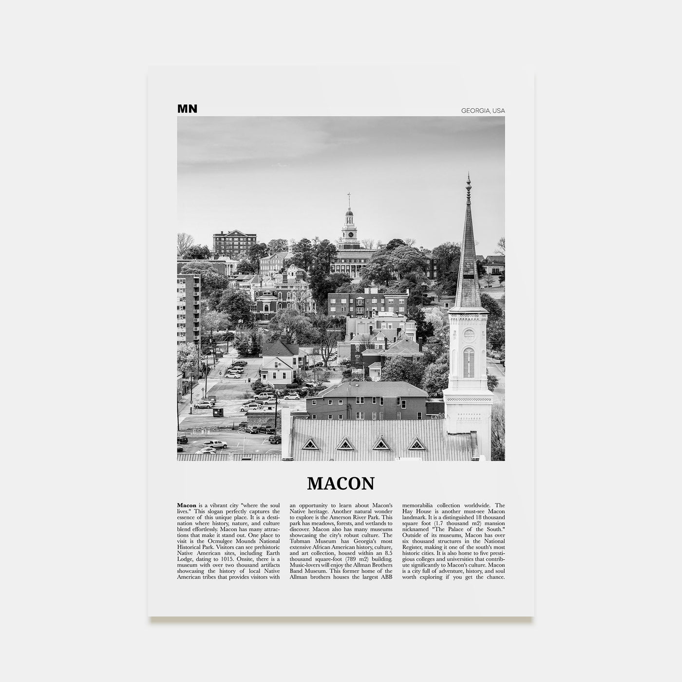 Macon Travel B&W Poster