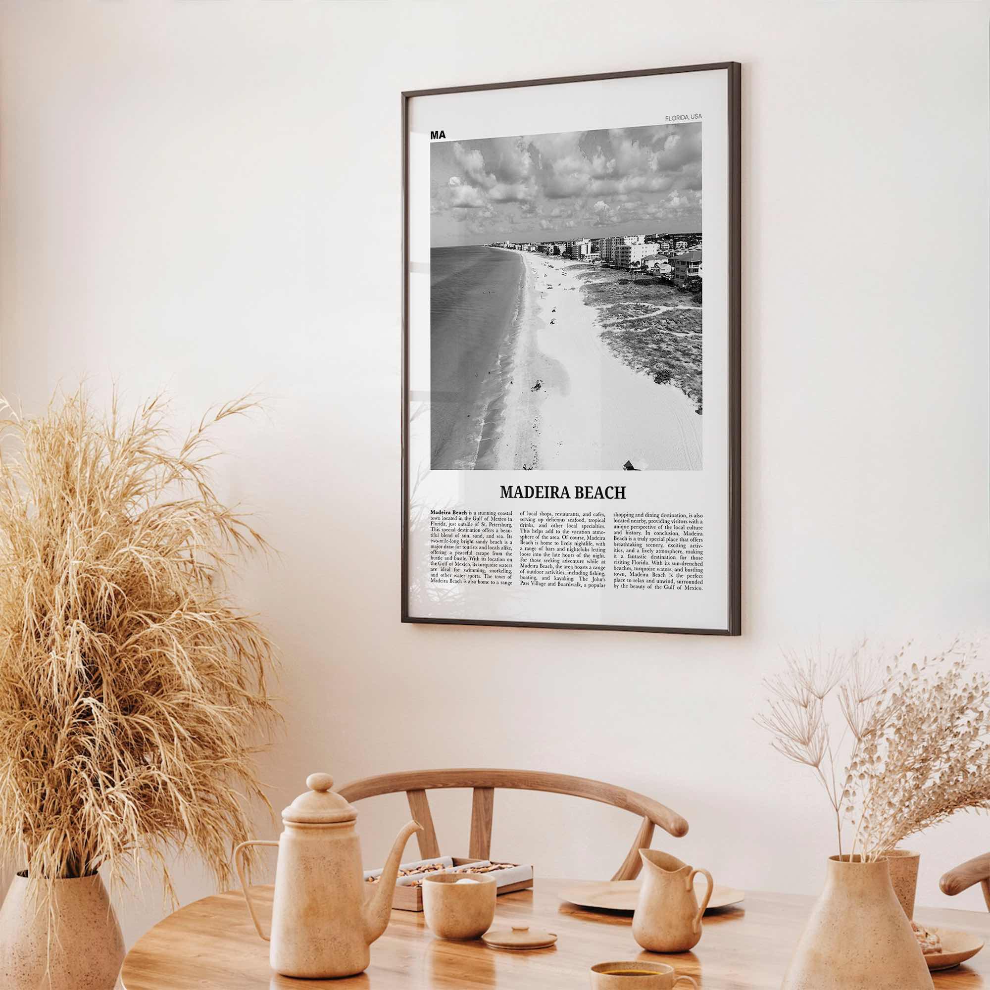 Madeira Beach Print Black and White, Madeira Beach Art, Madeira Beach Poster, Madeira Beach Photo, Madeira Beach Décor, Madeira Beach Map