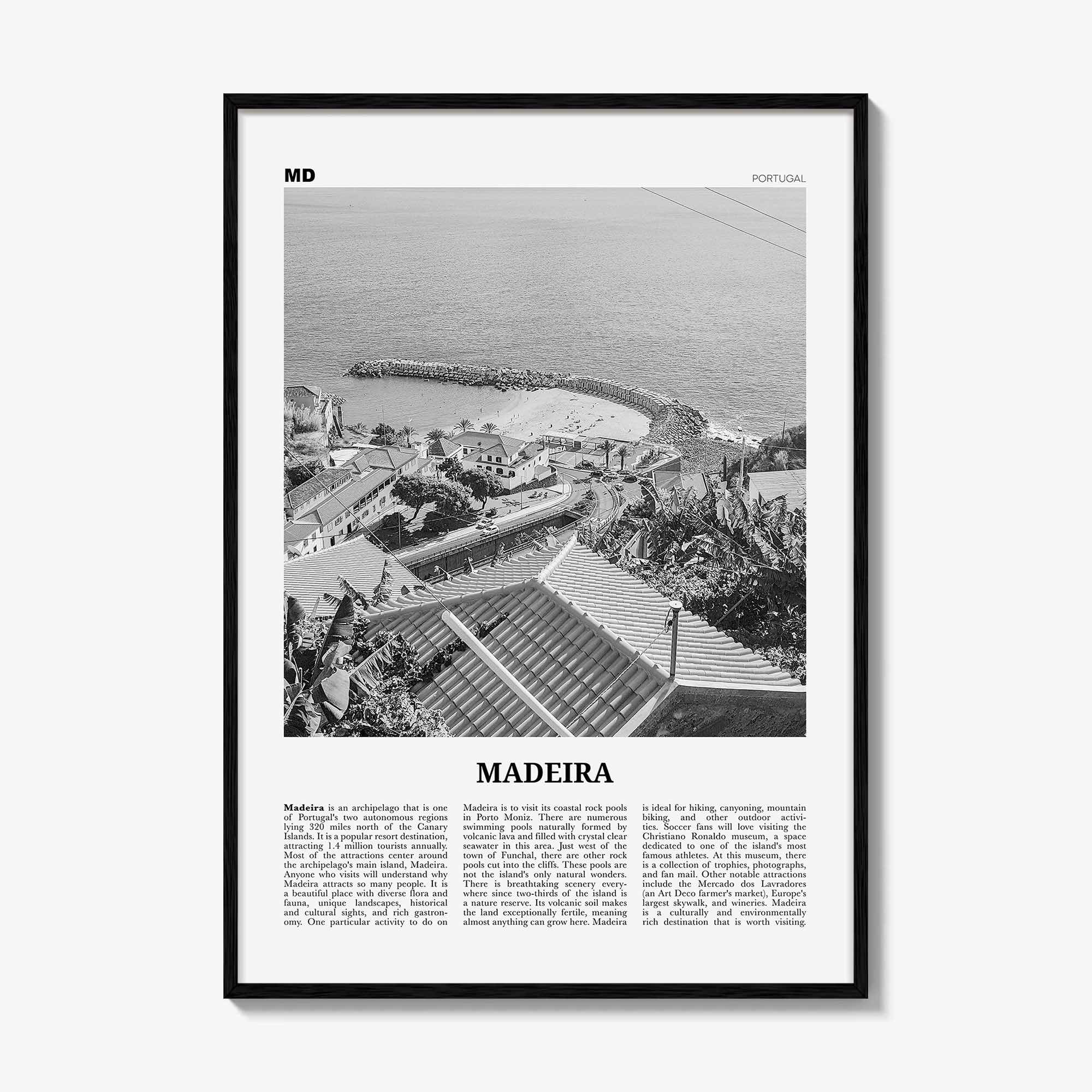 Madeira Print Black and White, Madeira Wall Art, Madeira Poster, Madeira Photo, Madeira Wall Décor, Portugal, Funchal, Portuguesa