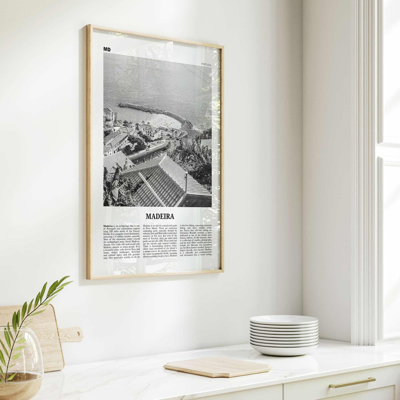 Madeira Print Black and White, Madeira Wall Art, Madeira Poster, Madeira Photo, Madeira Wall Décor, Portugal, Funchal, Portuguesa