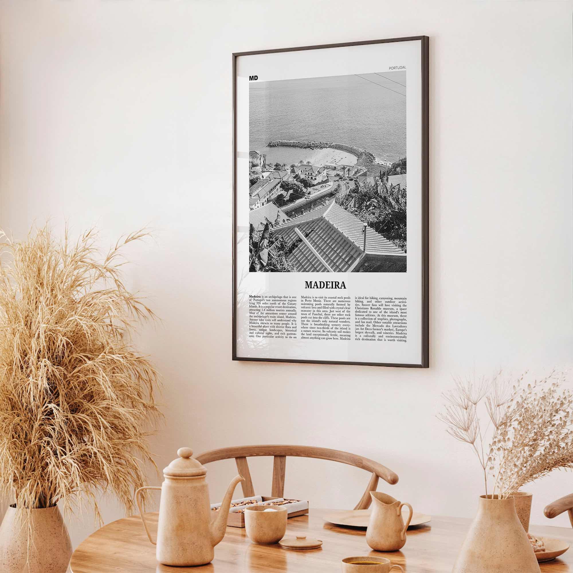 Madeira Print Black and White, Madeira Wall Art, Madeira Poster, Madeira Photo, Madeira Wall Décor, Portugal, Funchal, Portuguesa