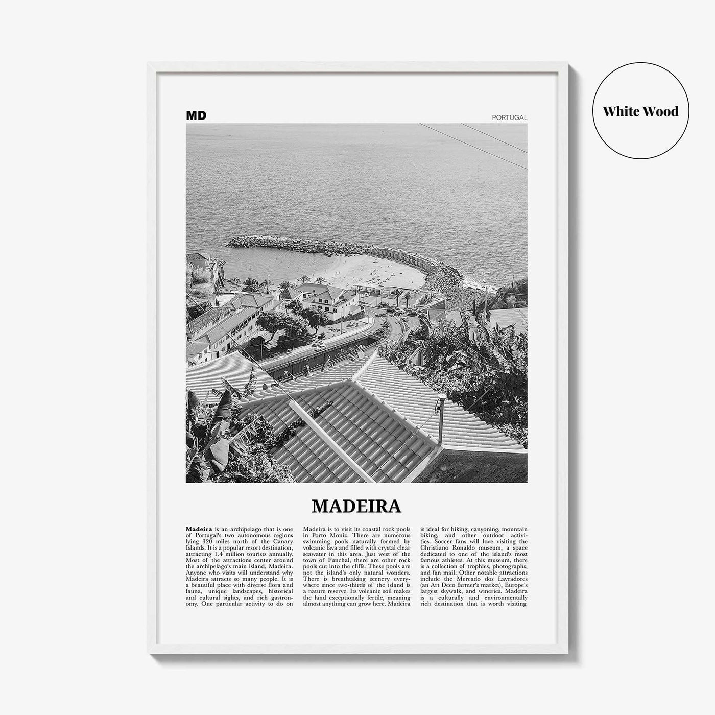 Madeira Print Black and White, Madeira Wall Art, Madeira Poster, Madeira Photo, Madeira Wall Décor, Portugal, Funchal, Portuguesa
