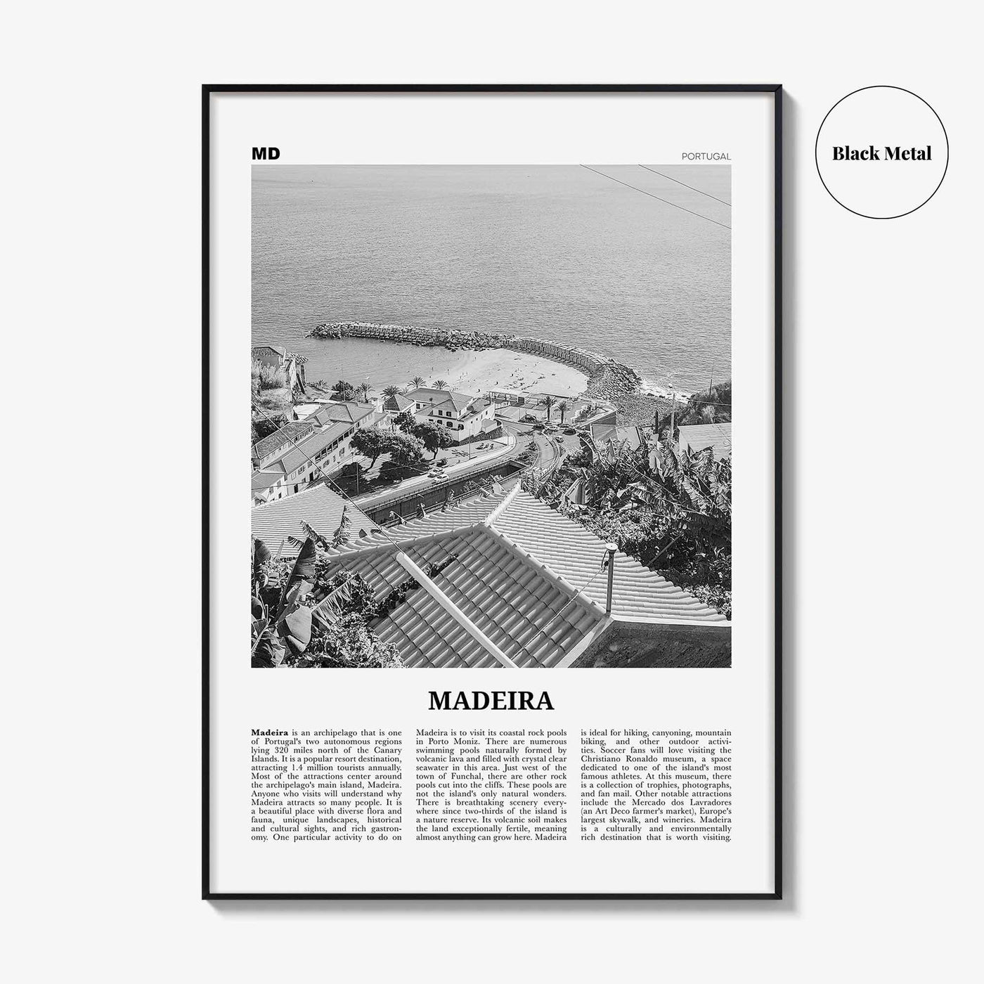 Madeira Print Black and White, Madeira Wall Art, Madeira Poster, Madeira Photo, Madeira Wall Décor, Portugal, Funchal, Portuguesa