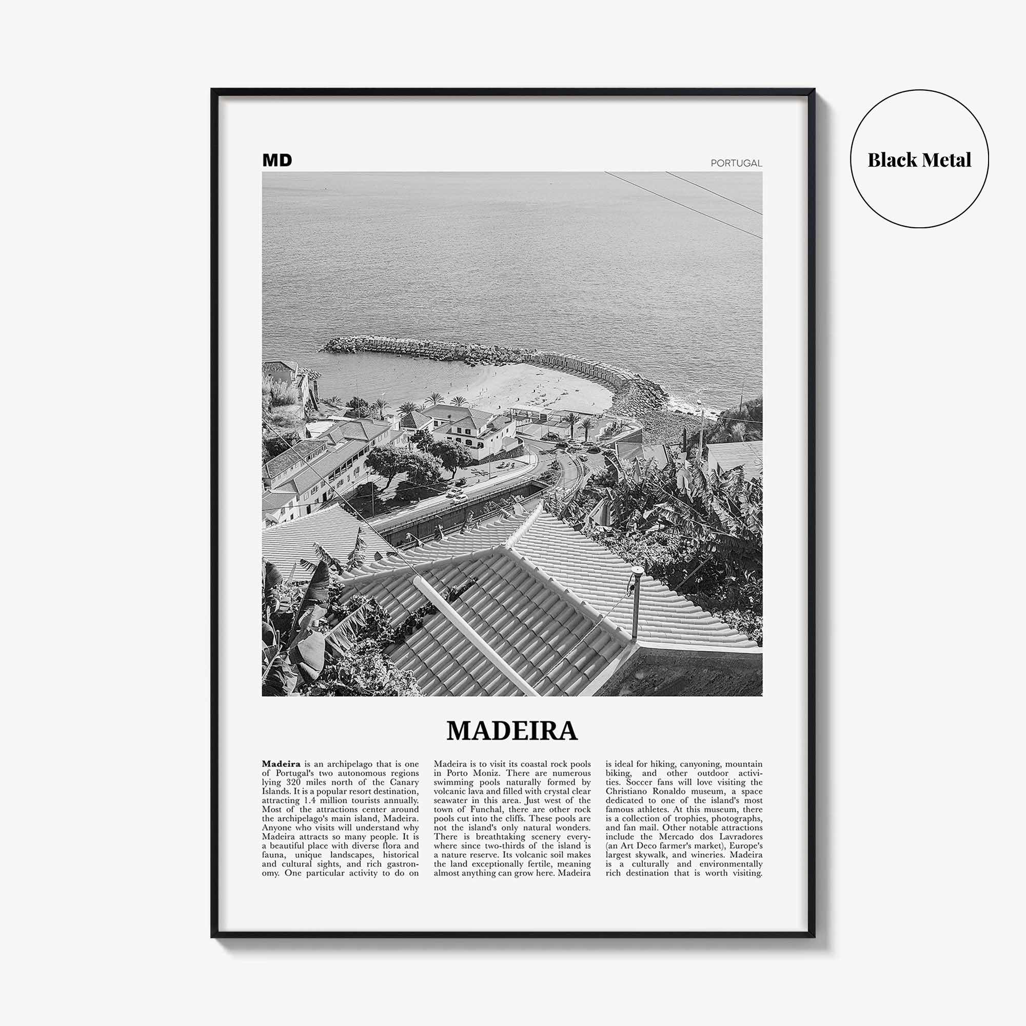 Madeira Print Black and White, Madeira Wall Art, Madeira Poster, Madeira Photo, Madeira Wall Décor, Portugal, Funchal, Portuguesa