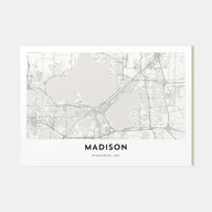 Madison Map Landscape Poster