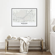 Madison Map Landscape Poster