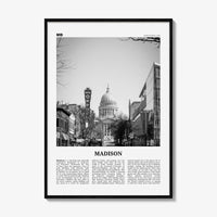 Madison Print Black and White No 1, Madison Wall Art, Madison Poster, Madison Photo, Madison Décor, Wisconsin, USA, United States