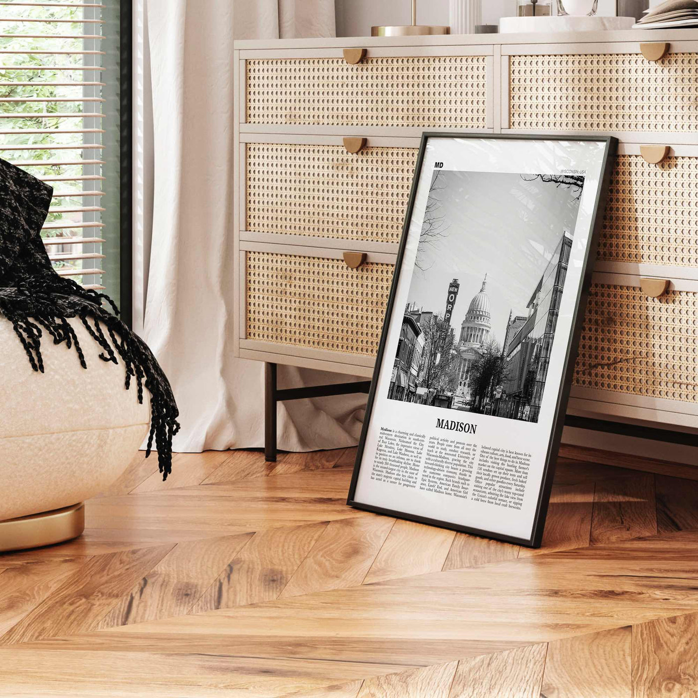 Madison Print Black and White No 1, Madison Wall Art, Madison Poster, Madison Photo, Madison Décor, Wisconsin, USA, United States
