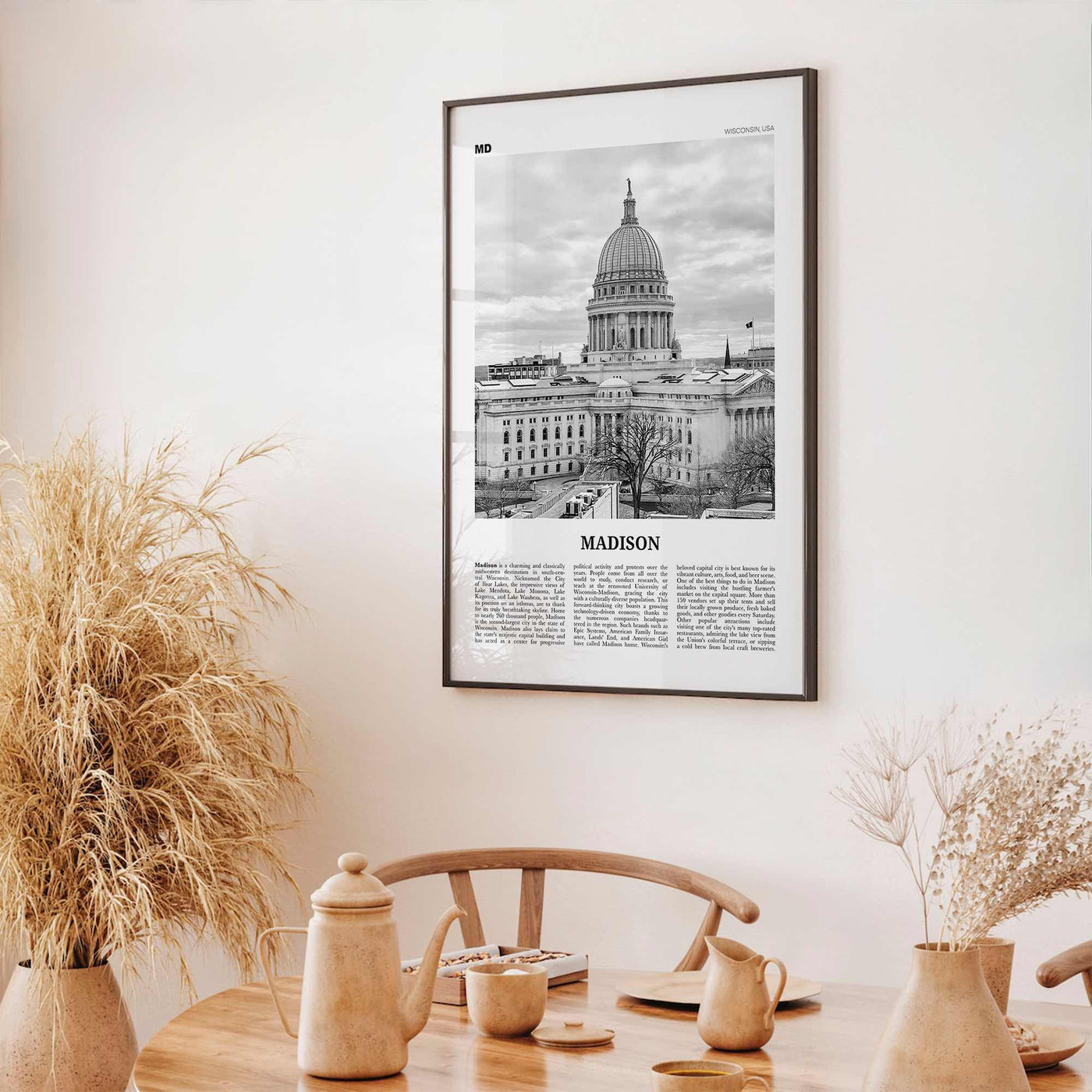 Madison Print Black and White No 2, Madison Wall Art, Madison Poster, Madison Photo, Madison Décor, Wisconsin, USA, United States