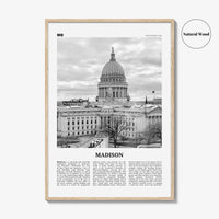 Madison Print Black and White No 2, Madison Wall Art, Madison Poster, Madison Photo, Madison Décor, Wisconsin, USA, United States