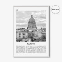 Madison Print Black and White No 2, Madison Wall Art, Madison Poster, Madison Photo, Madison Décor, Wisconsin, USA, United States
