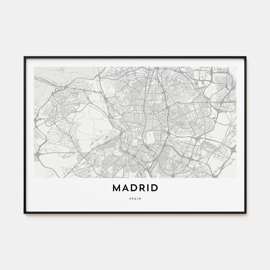 Madrid Map Landscape Poster