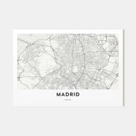 Madrid Map Landscape Poster